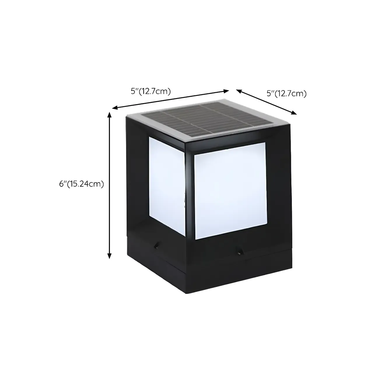 Simple Smooth Metal Cube Post Cap Light