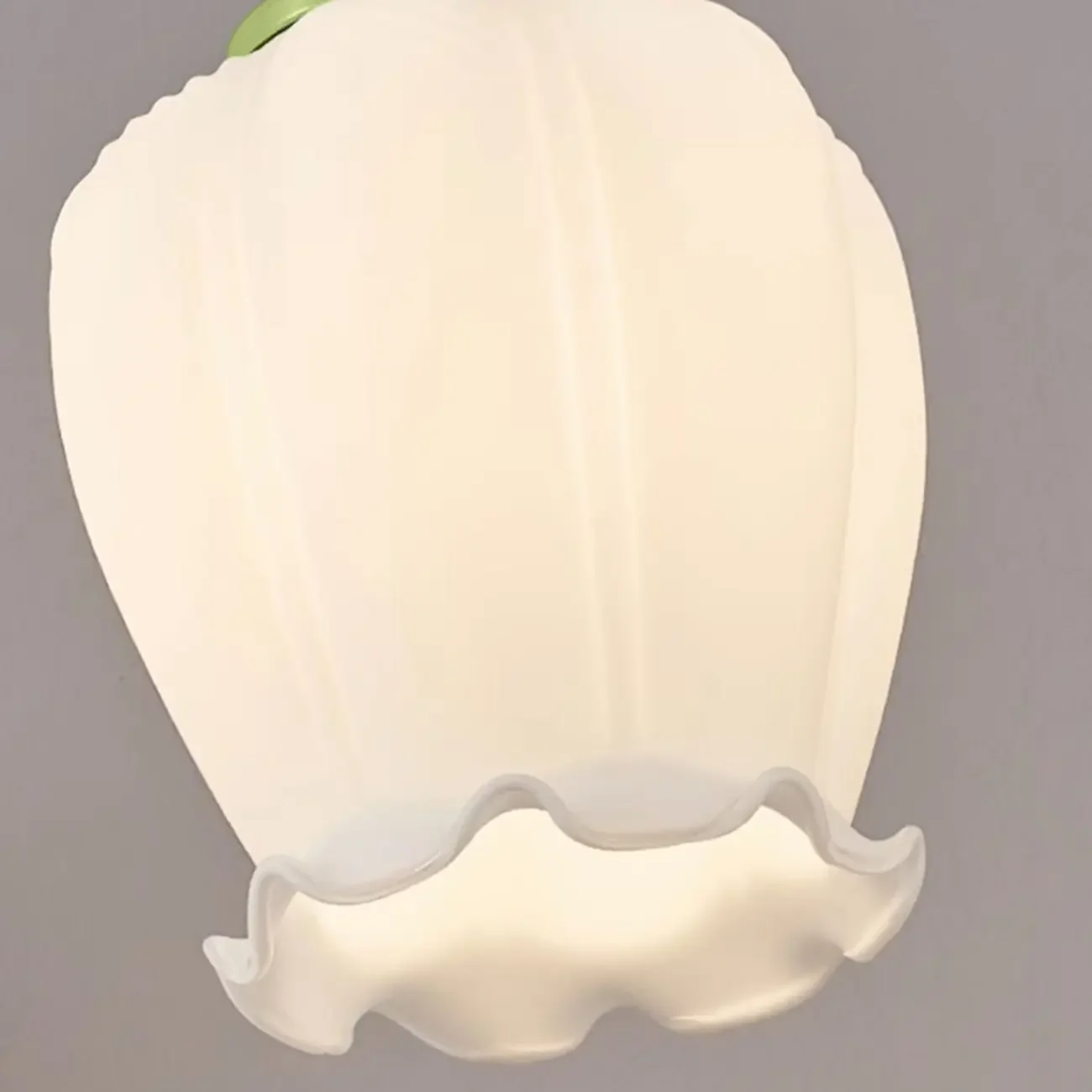 Kids Bedside White Glass Tulip Pendant Lamp