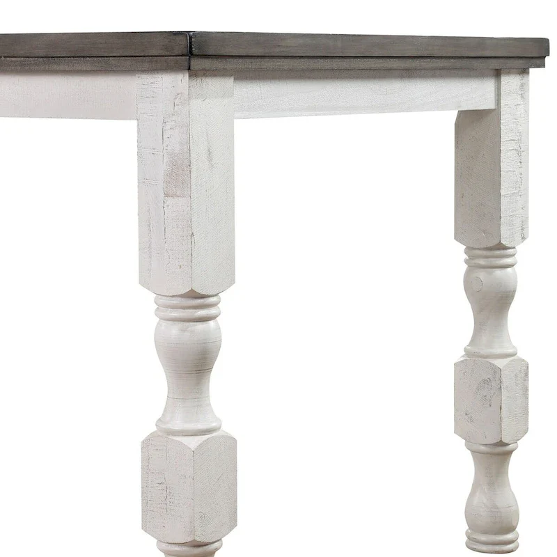 Ionessa Farmhouse Antique White Wood 5-Piece Counter Height Dining Set by Furniture of America