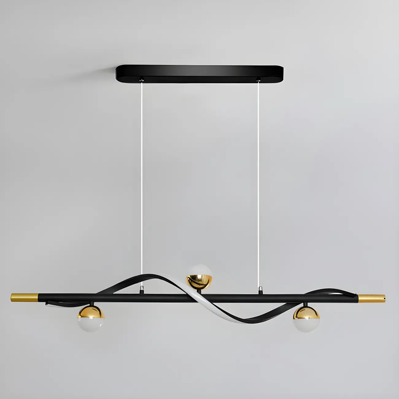 Modern Black Metal Acrylic 4-Light LED Dimming Pendant Light