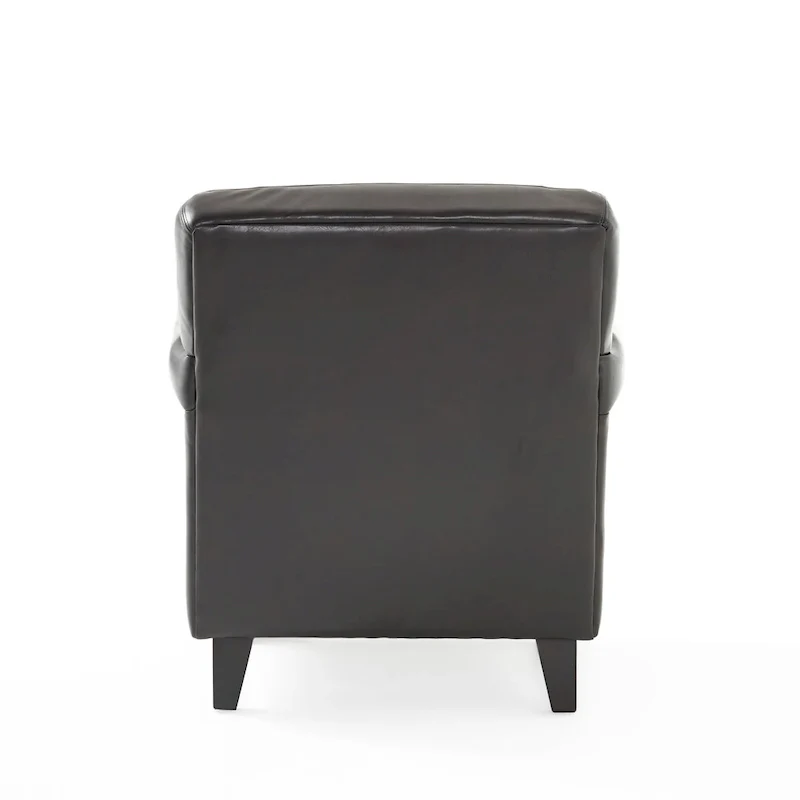 Veronica Tufted Brown Leather Club Chair by Christopher Knight Home