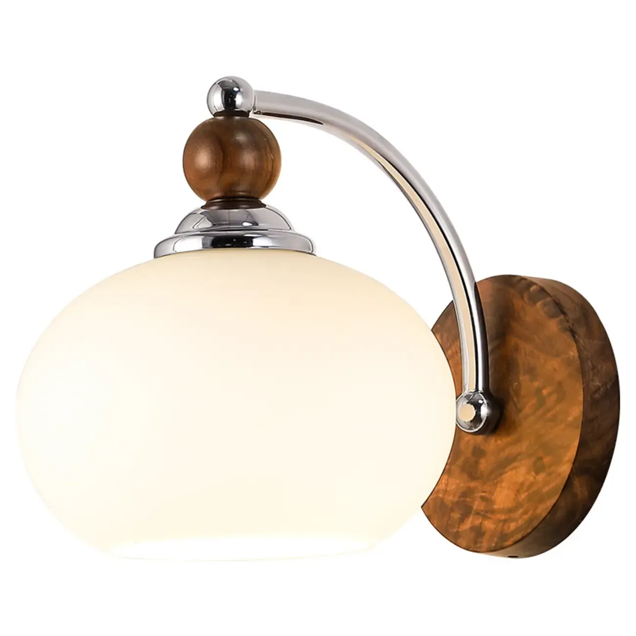 Milk Glass Drum Down Wall Sconce with Lumber and Metal Fixture