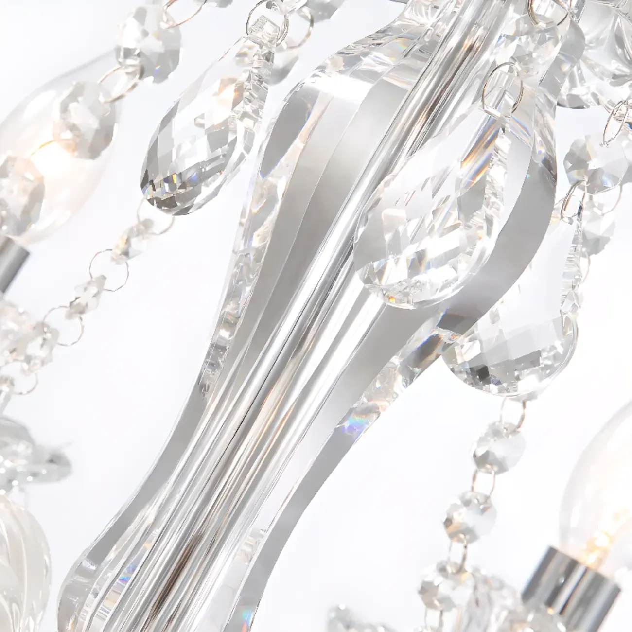 Sophisticated Clear Candelabra Shadeless Crystal Chandelier