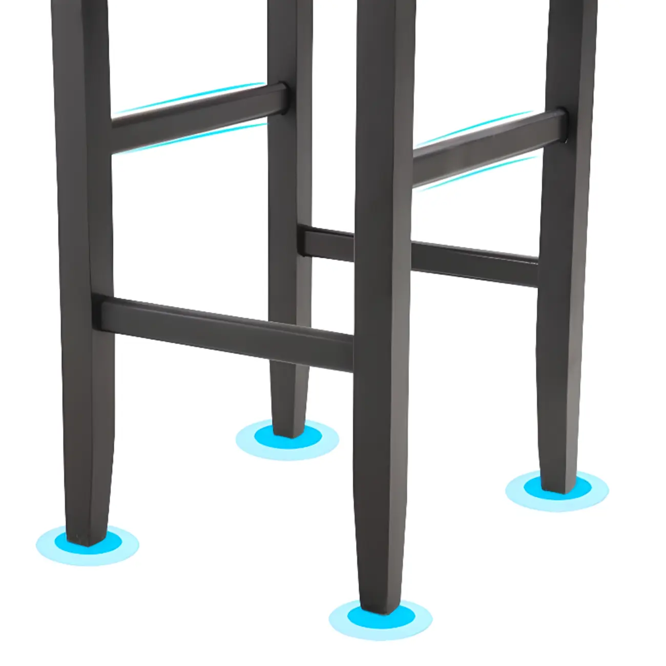 Traditional Wood Leather Upholstered Bar Height Stool