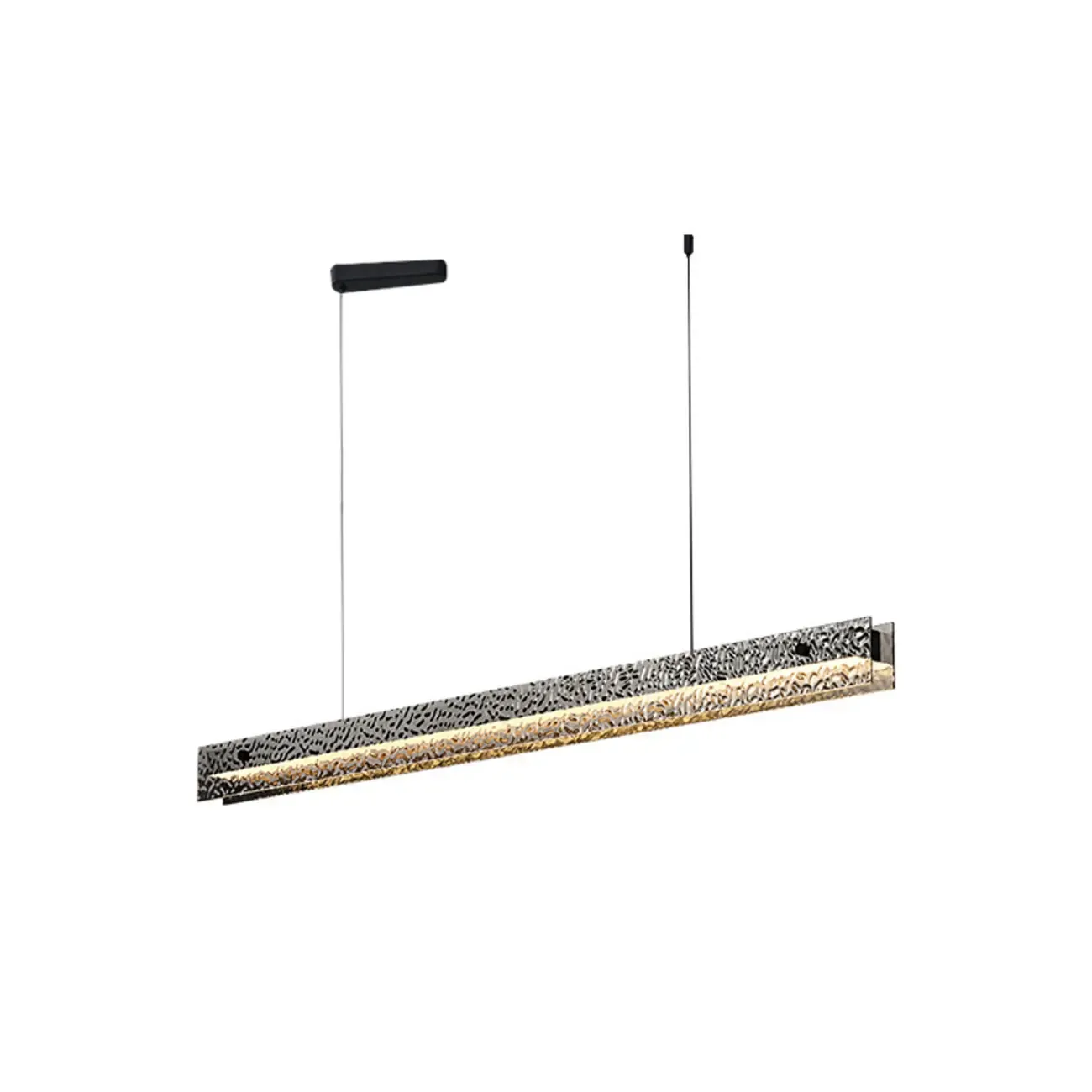 Black Rectangular Dimmable LED Kitchen Island Pendant Light
