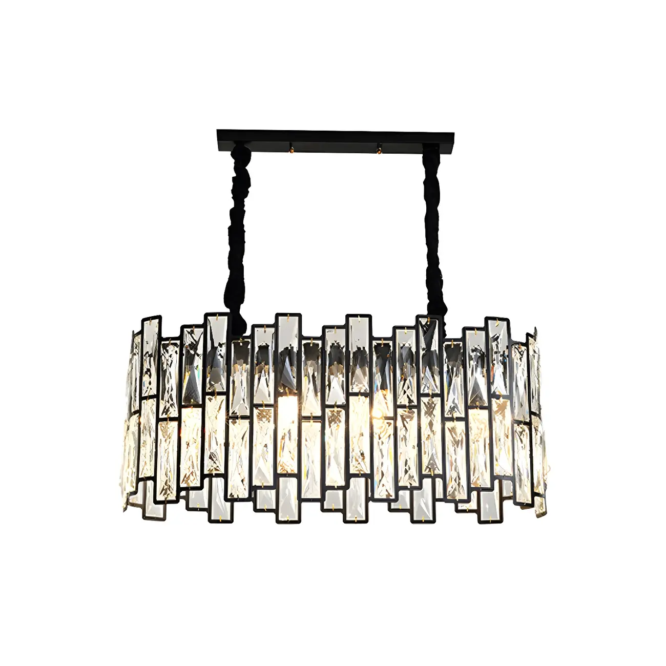 Contemporary Oval Crystal Kitchen Pendant Light