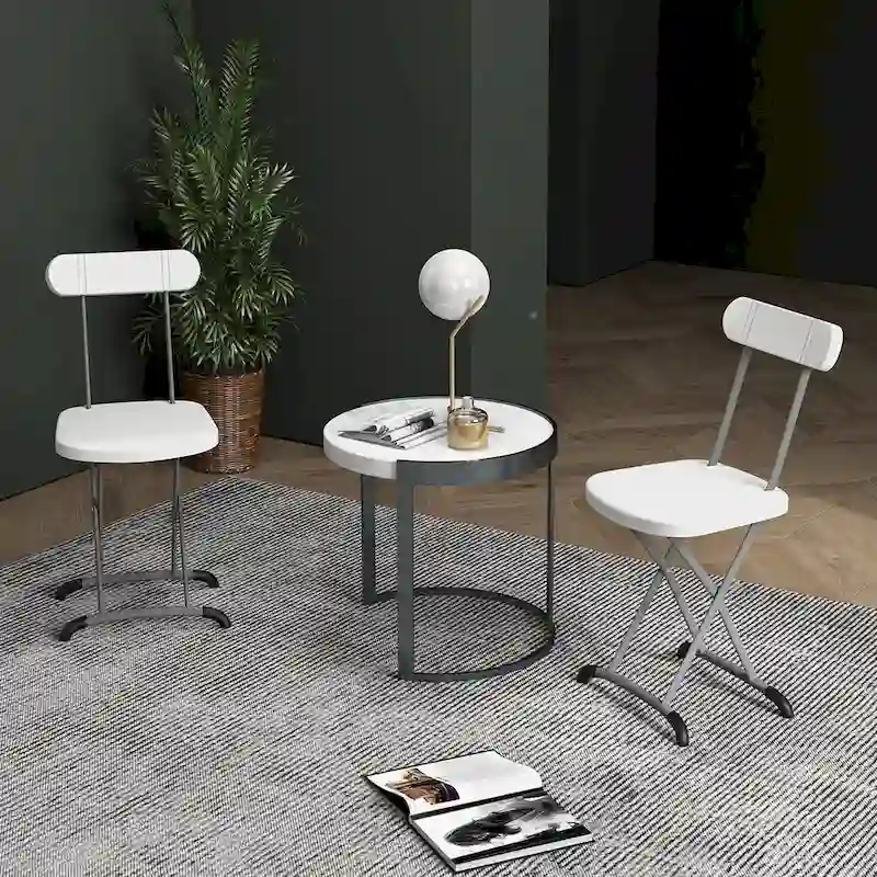 Gymax 4-Pack Folding Chair w/ Metal Curved Feet Wide Seat & Ergonomic