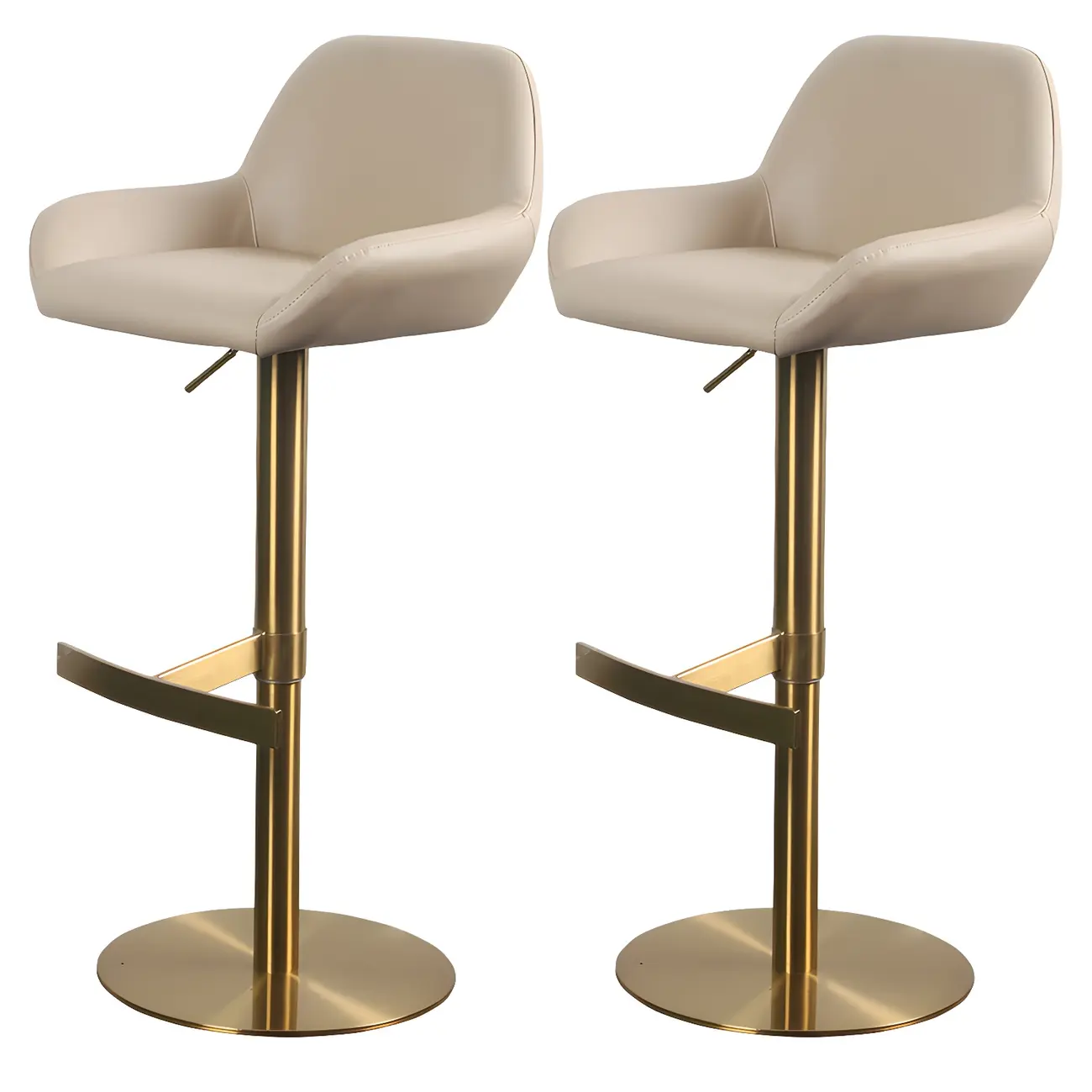 Glossy Metal Bucket Swivel Adjustable Bar Stools