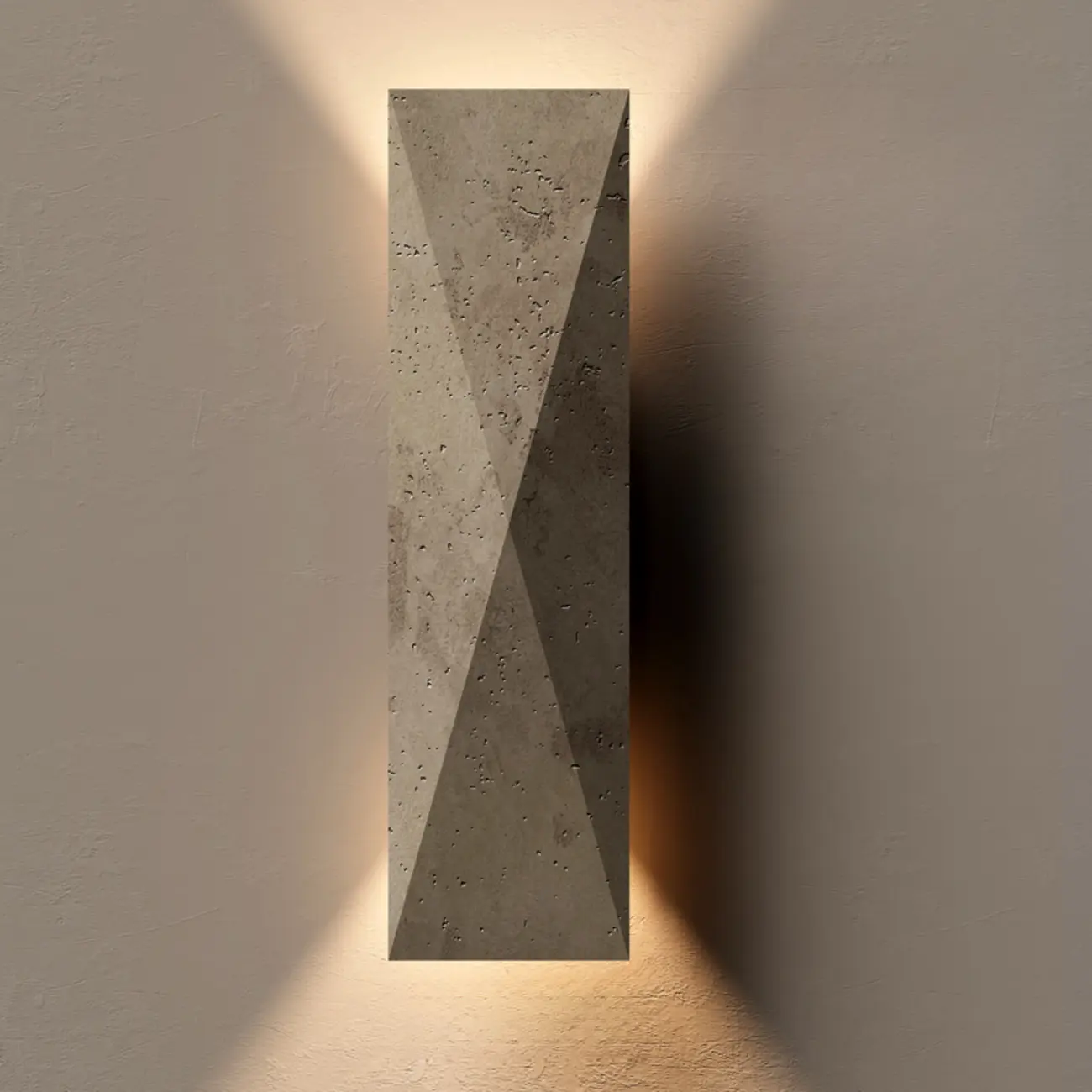 Modern Gray Rectangle 2-Light Wall Sconce Outdoor LED Lamp