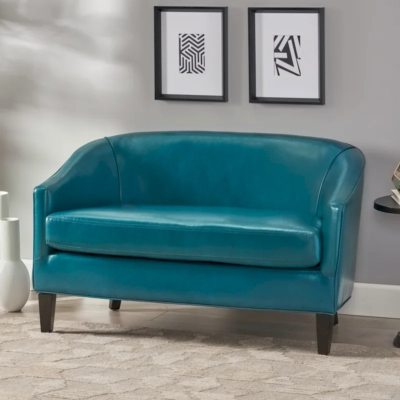 Justine Faux Leather Loveseat by Christopher Knight Home