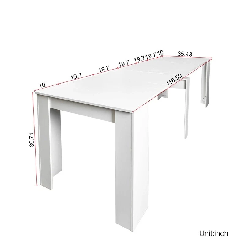 Multifunctional Extendable Wooden Dining Table