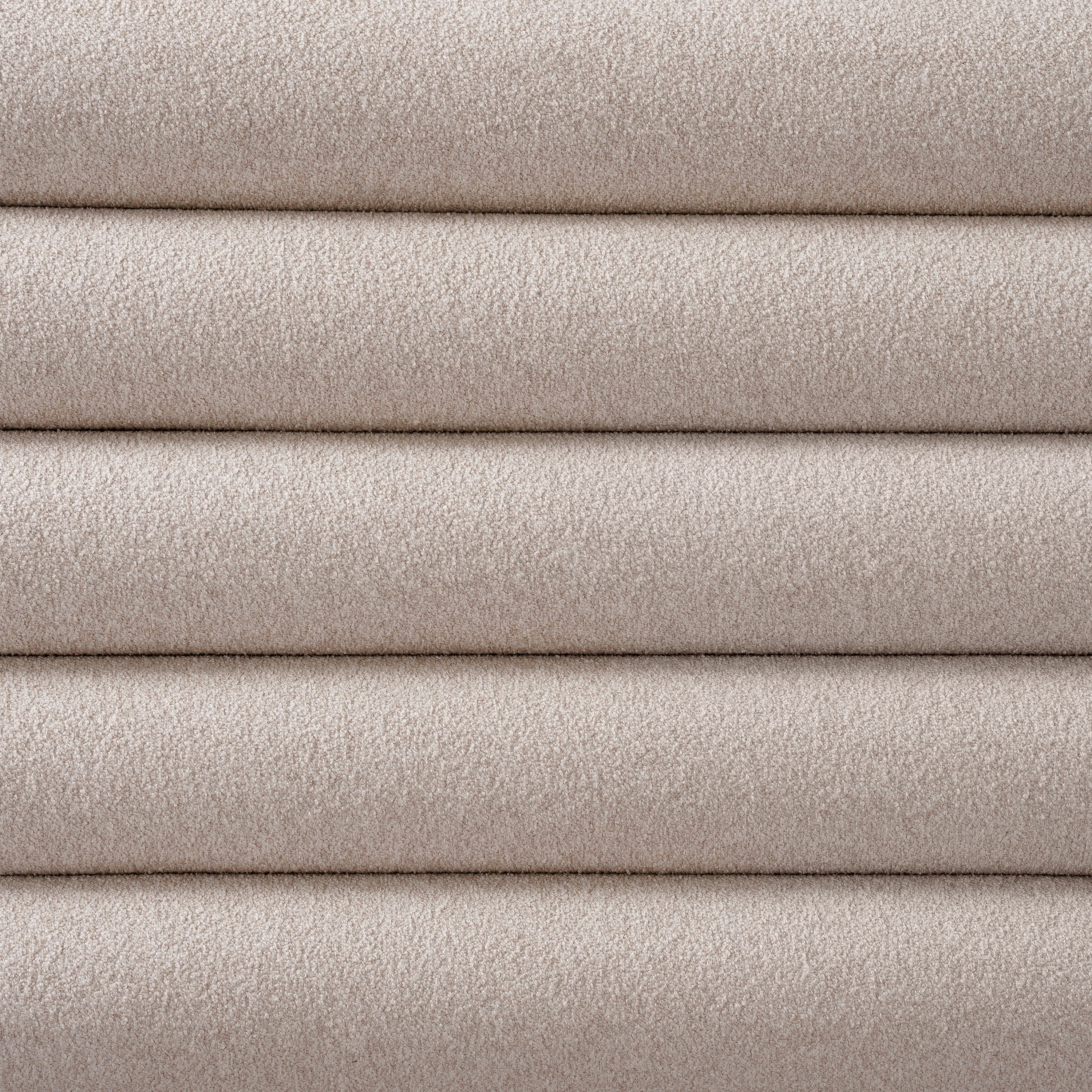 Boucle Fabric Upholstered Headboard Queen Wood Bedframe