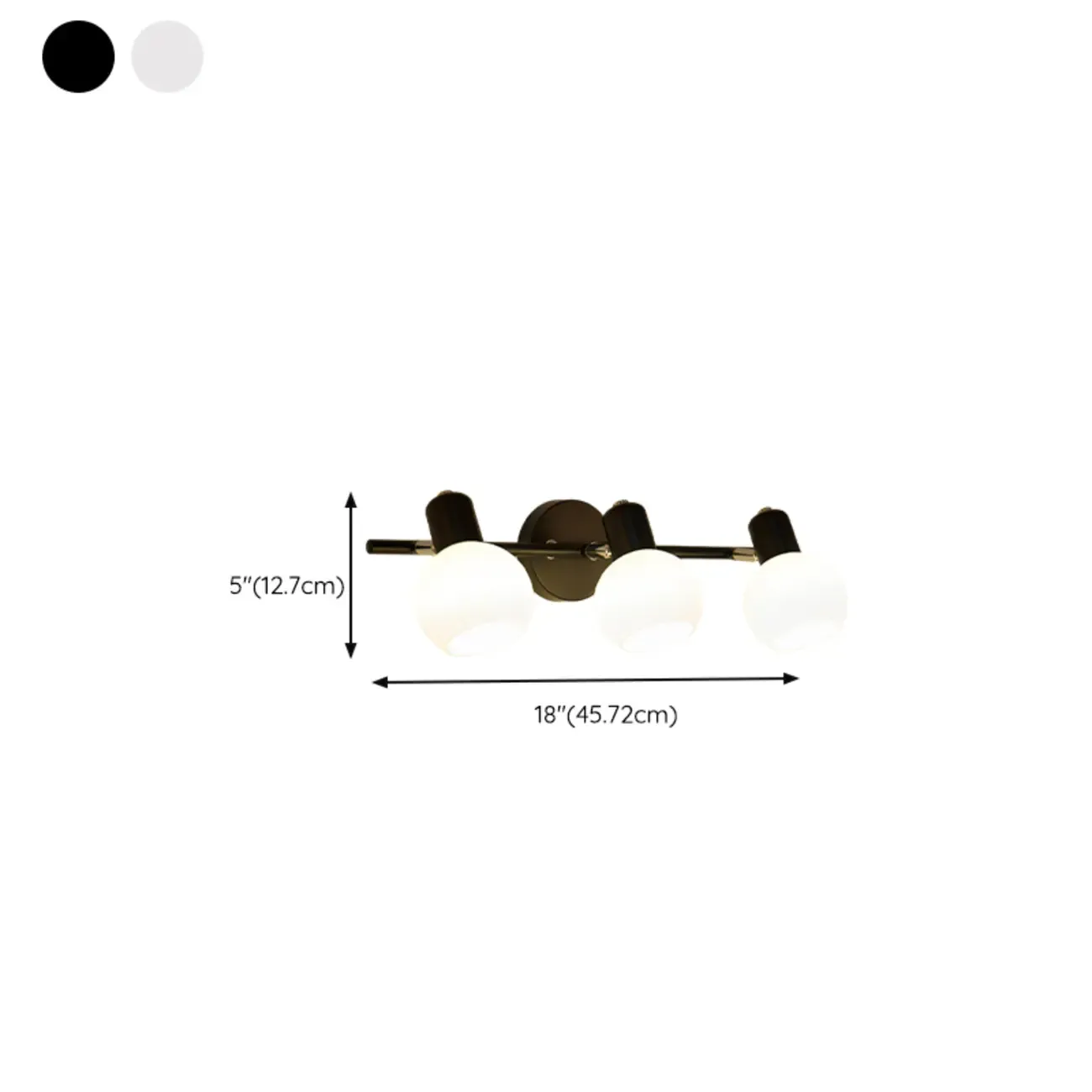 Modern Metal Black Glass Dome Bathroom Vanity Light