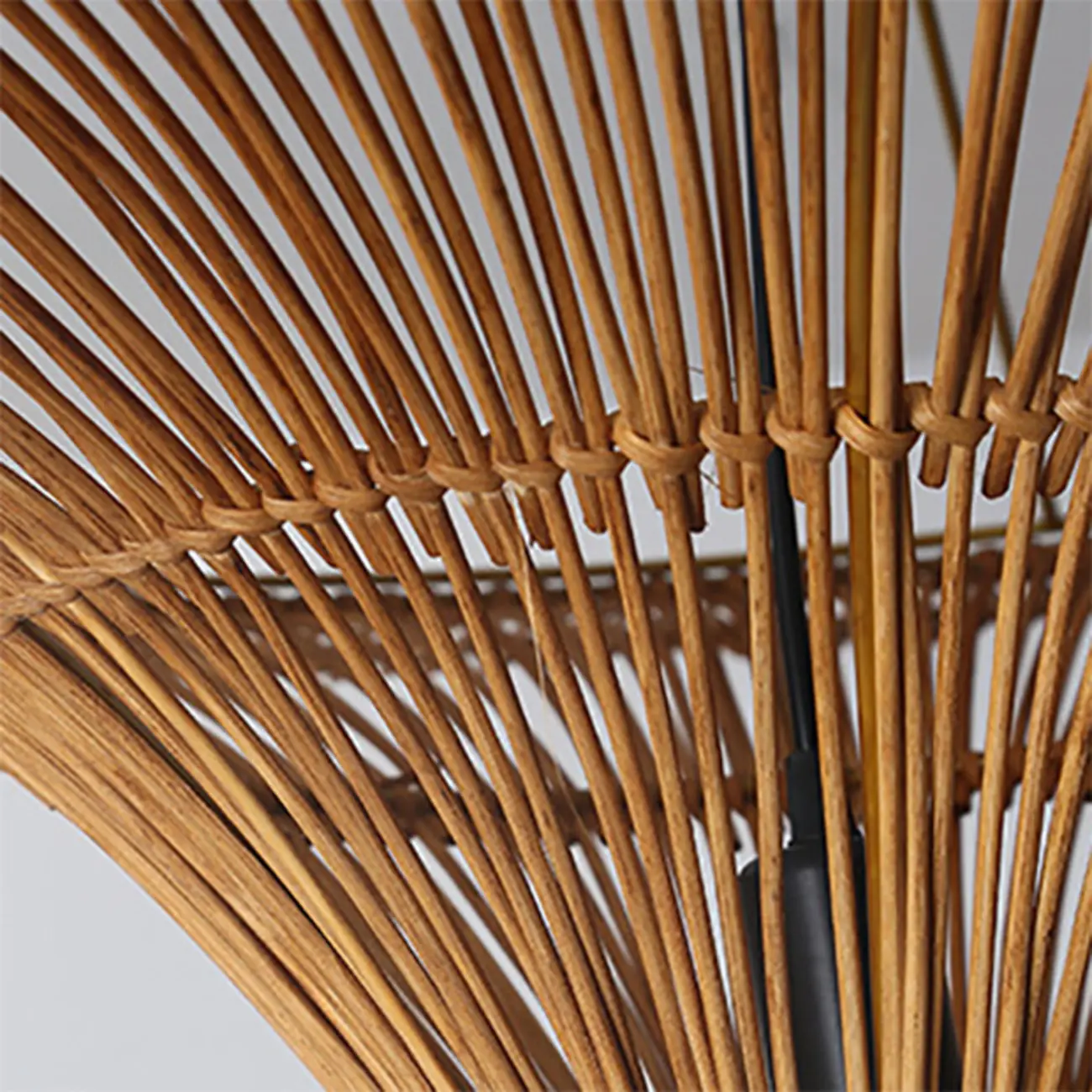 Natural Woven Rattan Bohemian Semi Flush Ceiling Light