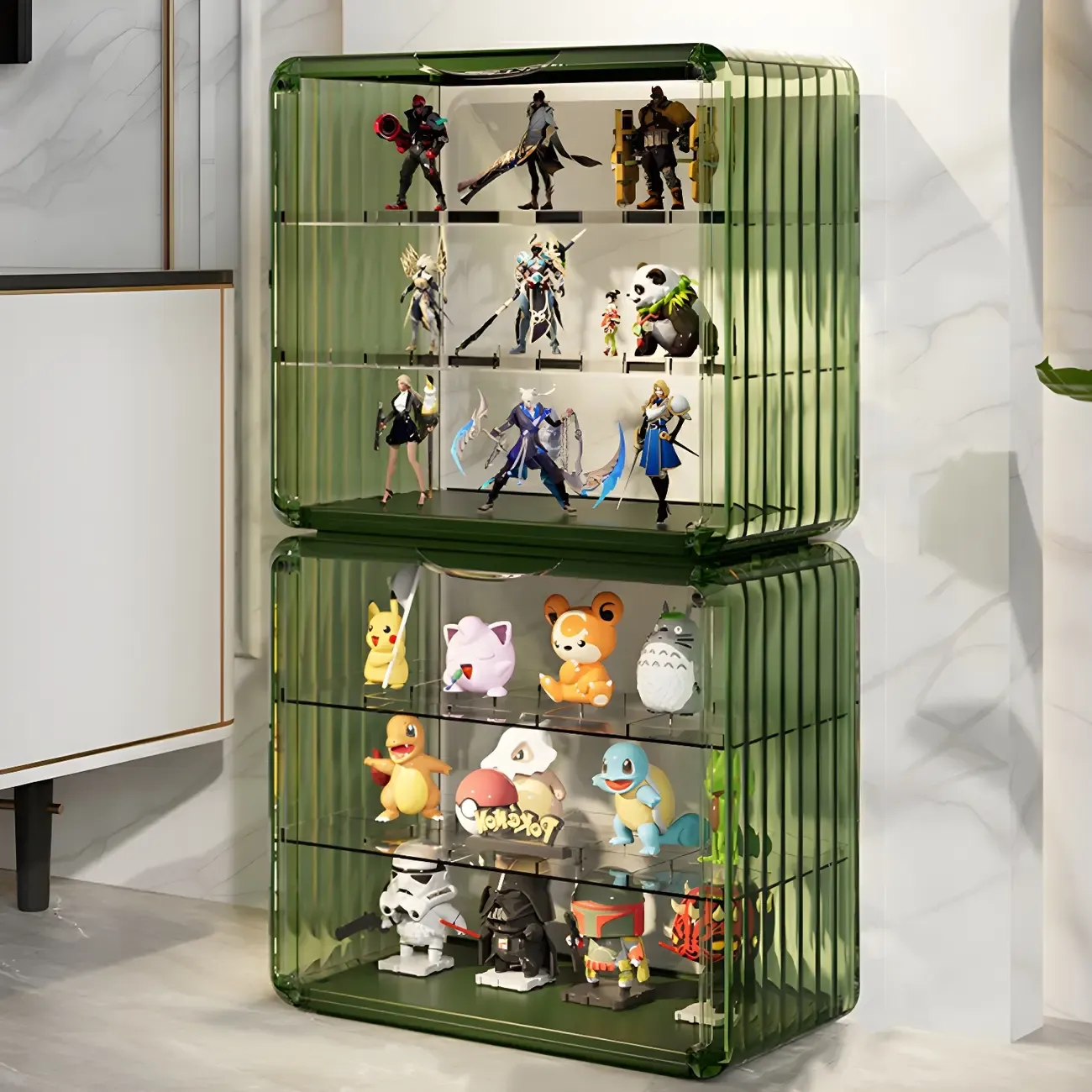 Living Room Stackable Clear Acrylic Display Cabinet