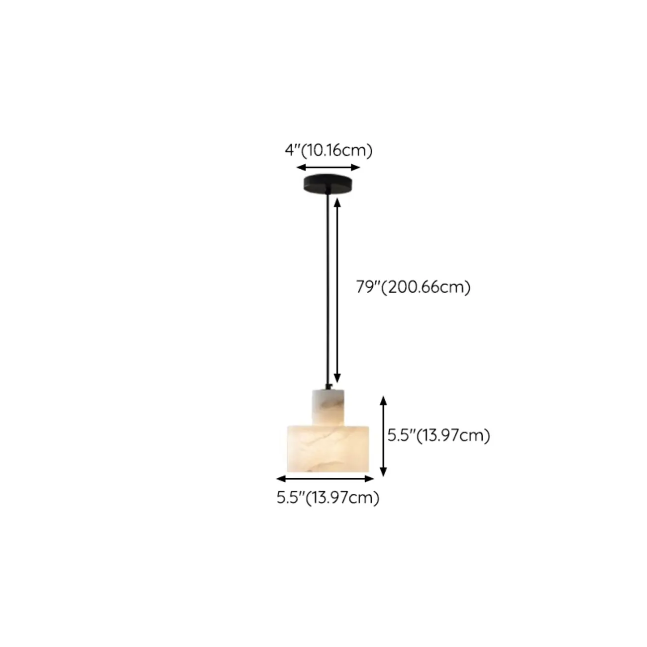 Modern Cylinder White Stone Hanging Pendant Light