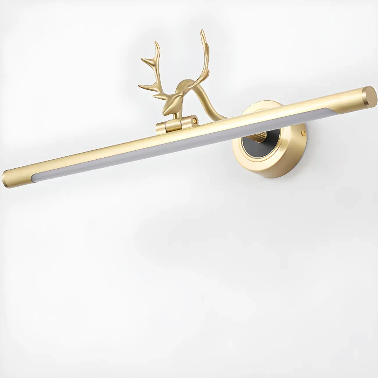 Modern Linear Gold Bathroom Vanity Light with Antler Design