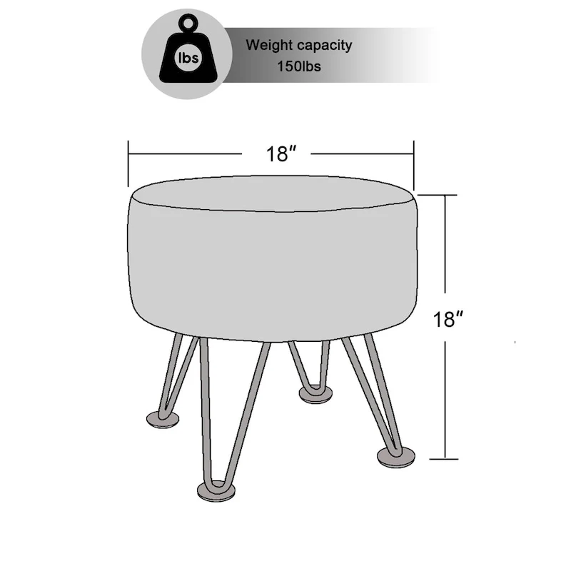 Home Soft Things Multi Jacquard Fauxfur Round Ottoman