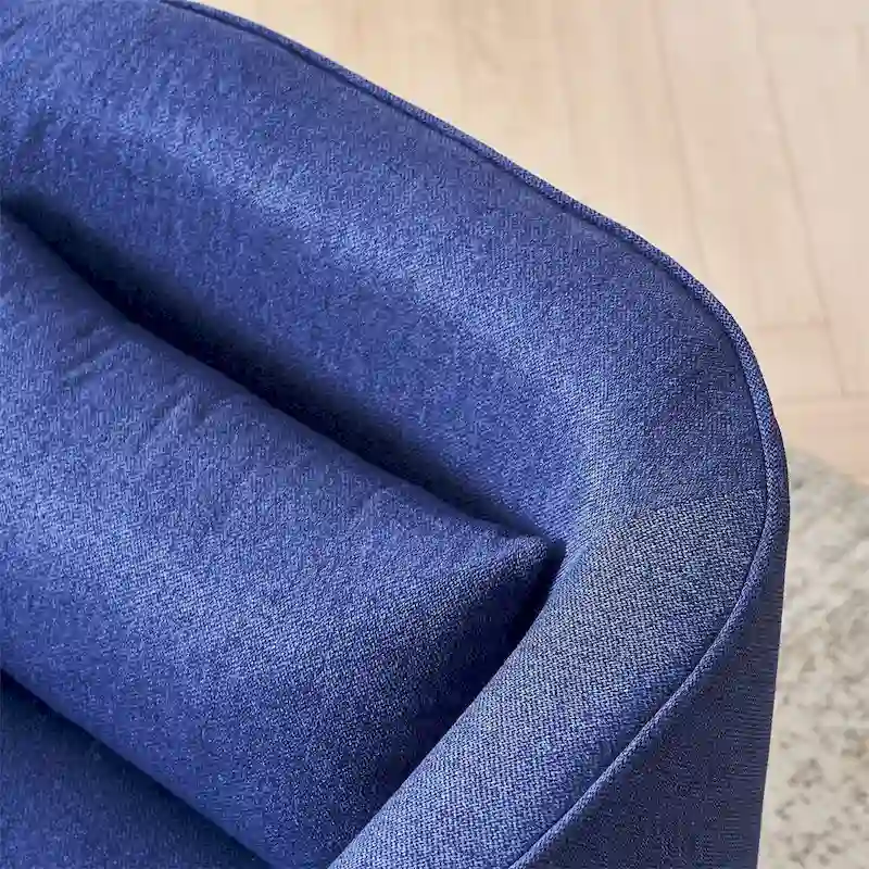 Swivel Barrel Chair with Ottoman and Black Metal Base