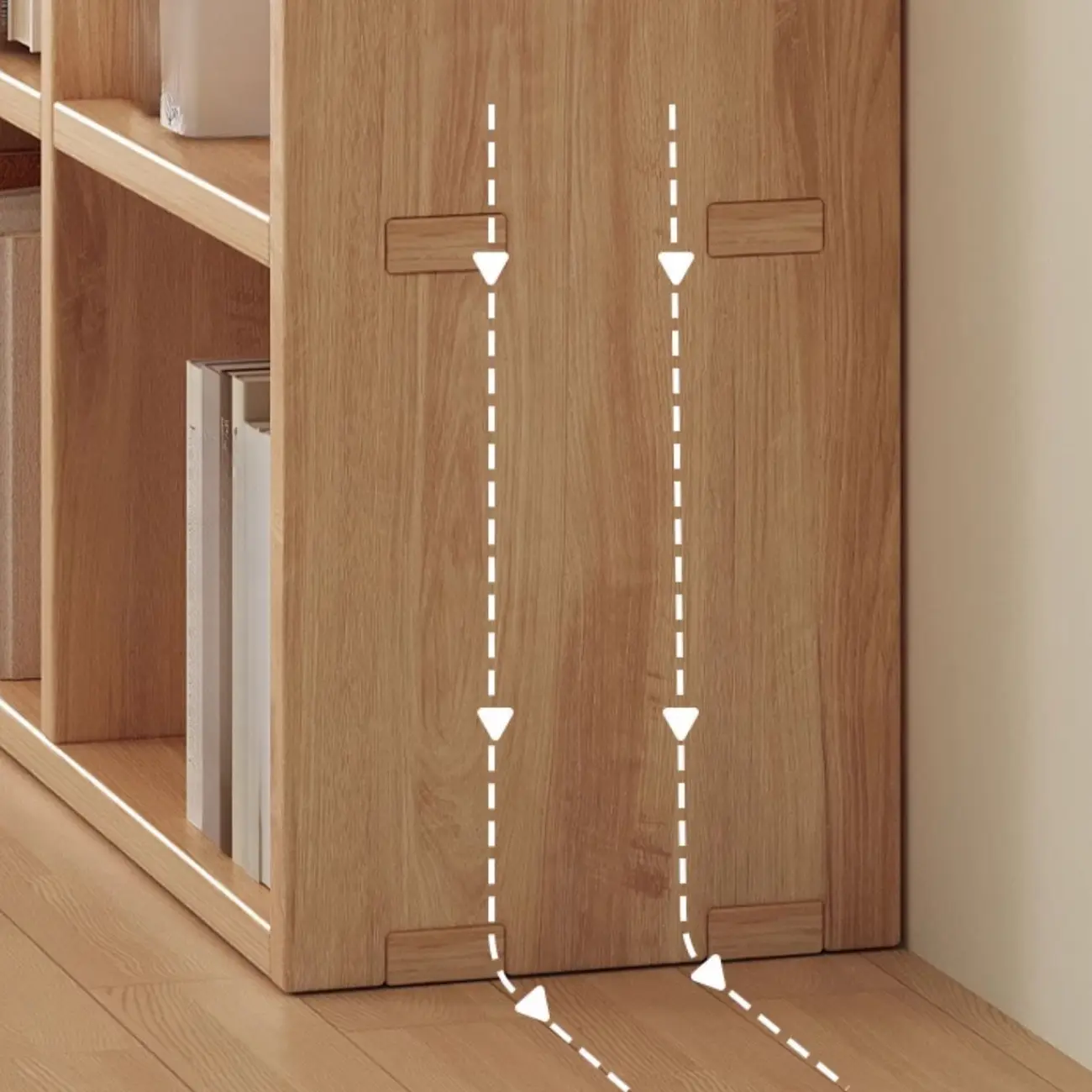 Modern Modular Rectangular Lateral Pine Wood Bookcase