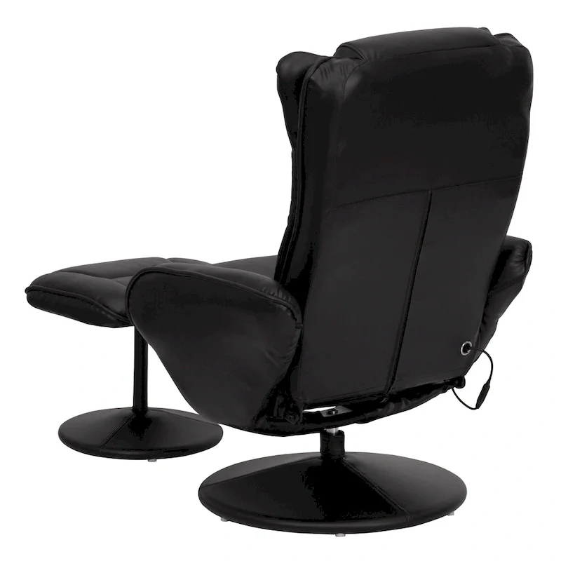 LeatherSoft Massaging Multi-Position Recliner w/Ottoman