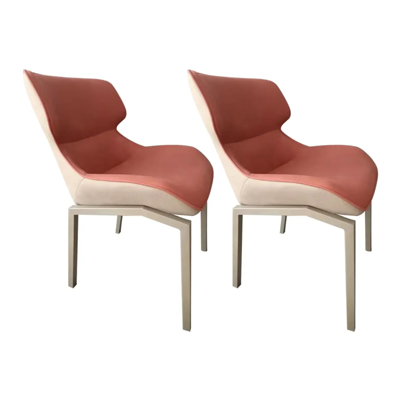 Camel Faux Leather Upholstered Dining Chair with Metal Legs