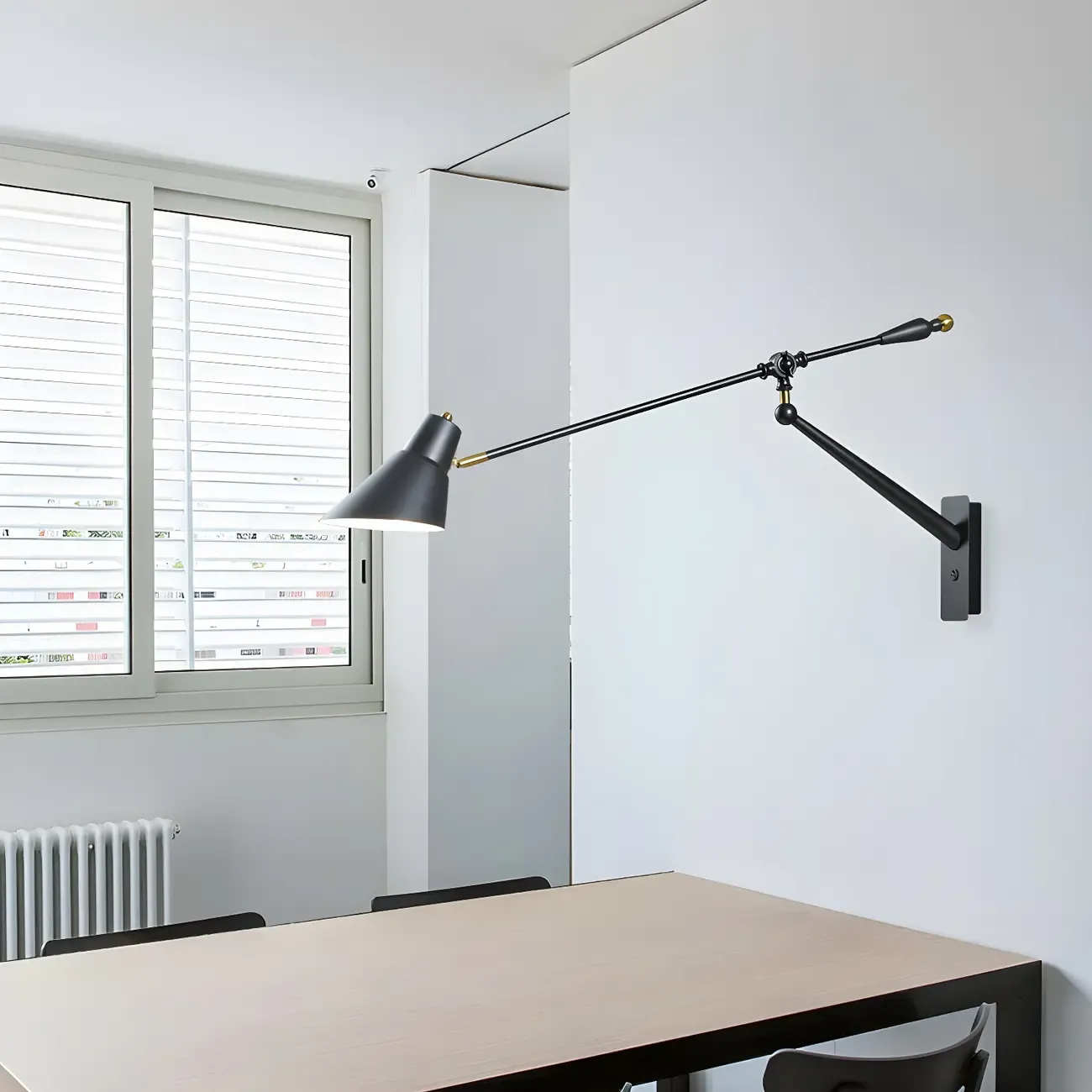 Geometric Metal Adjustable Swing Arm Wall Light