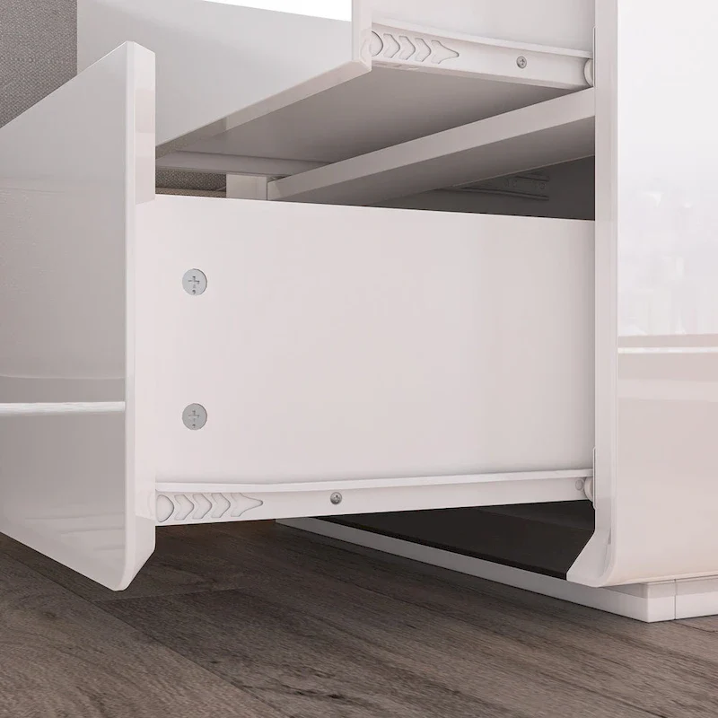 LED Nightstand Modern High Gloss Bedside Table Side Table End Table