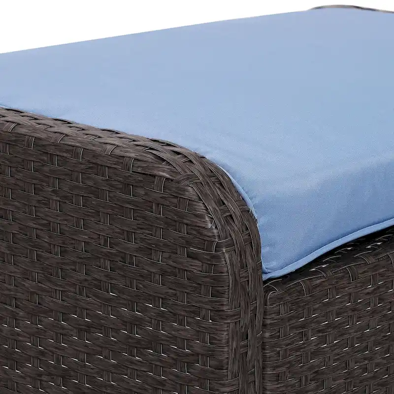 Outsunny 5-piece Wicker Patio Chairs, Ottomans, and Coffee Table Set