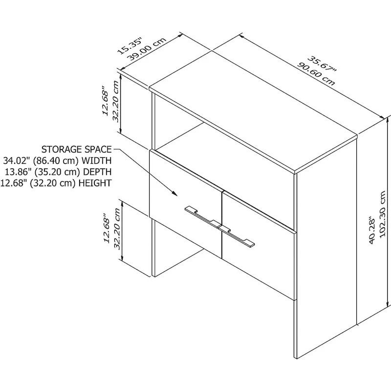 Office 500 36W Bookcase Hutch by Bush Business Furniture