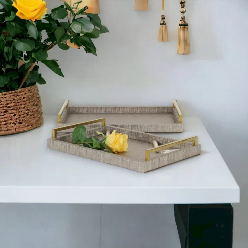 Lusan Black Vinyl Tray Set