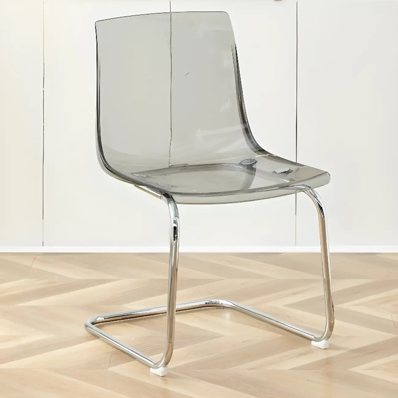 Modern Solid Back Armless Acrylic Dining Chairs