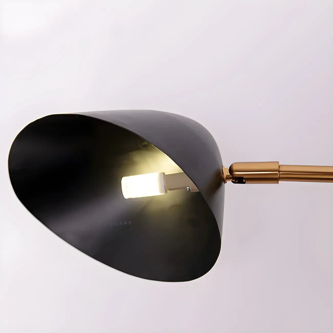 Modern Black Shade Brass Swing Arm Wall Light