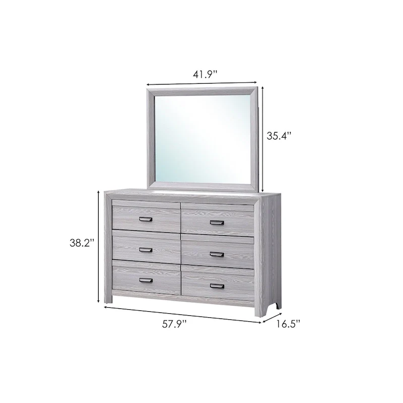 Essa 3 Piece Gray Panel Bedroom Set