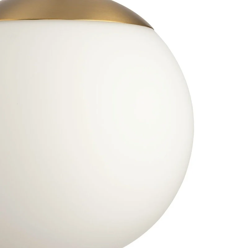 Atwell Collection Brushed Bronze and Opal Glass Globe Large Hanging Pendant Light - 12 in x 12 in x 12.5 in