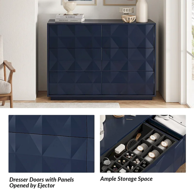 Linus Modern 6-Drawer Dresser by HULALA HOME