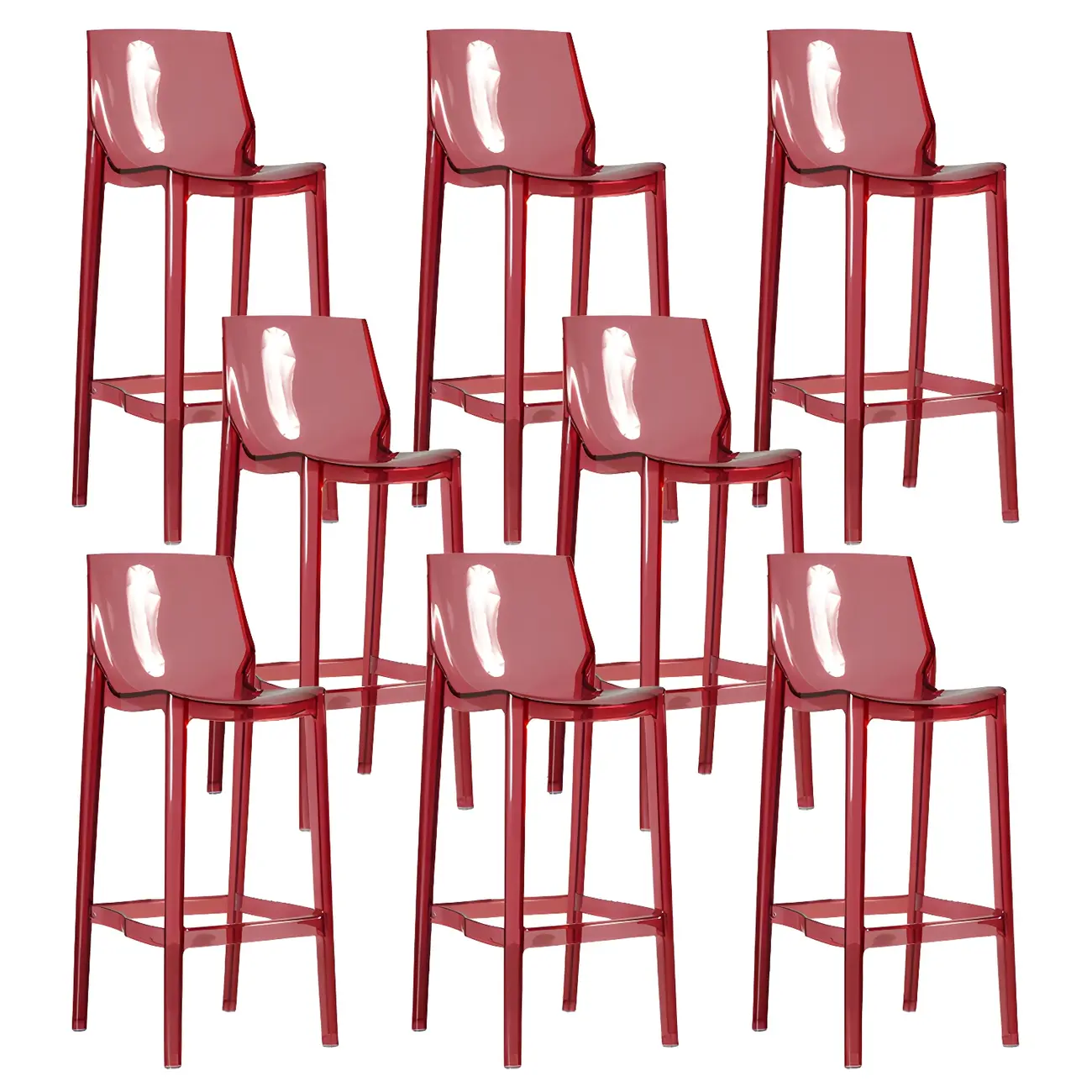 Modern Acrylic Vibrant Durable Colourful Sleek Bar Stool