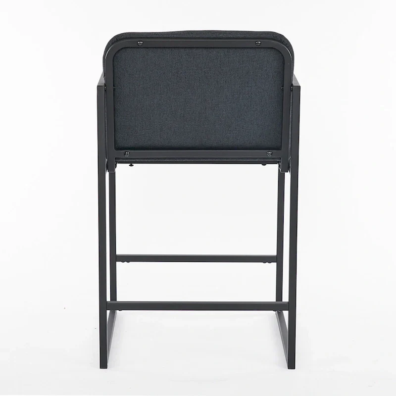 Set of 2,Modern Upholstered Counter Height Bar Stool with Armrests, Metal Frame and Padded Seat