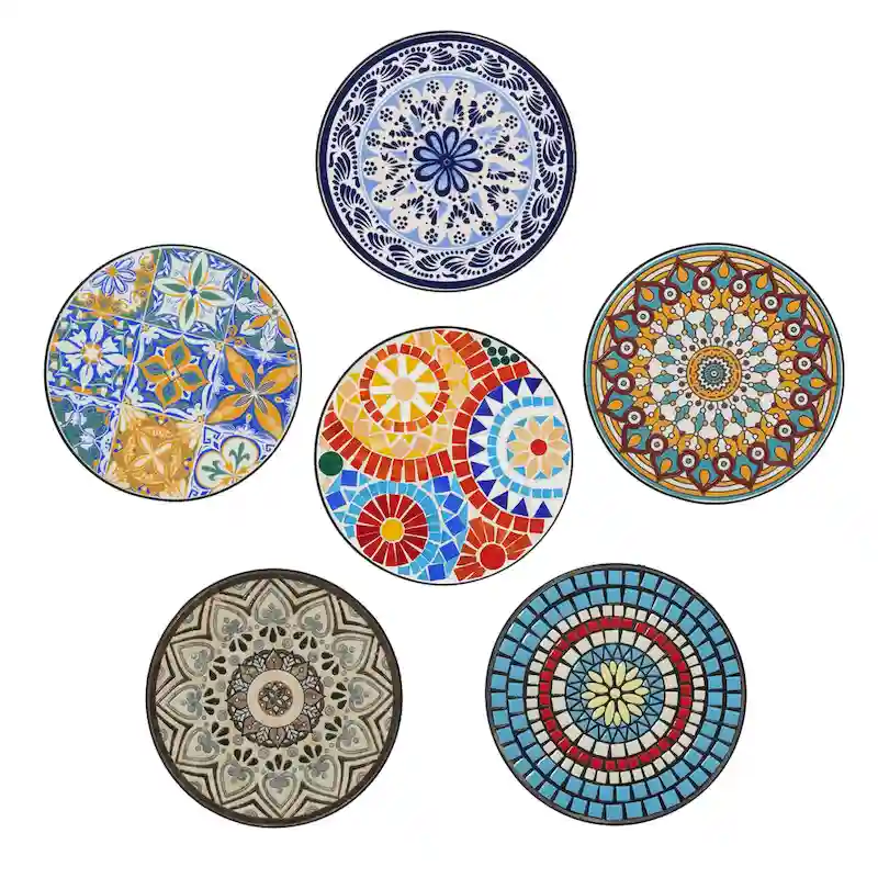 Patio Side Table,Blue+Black