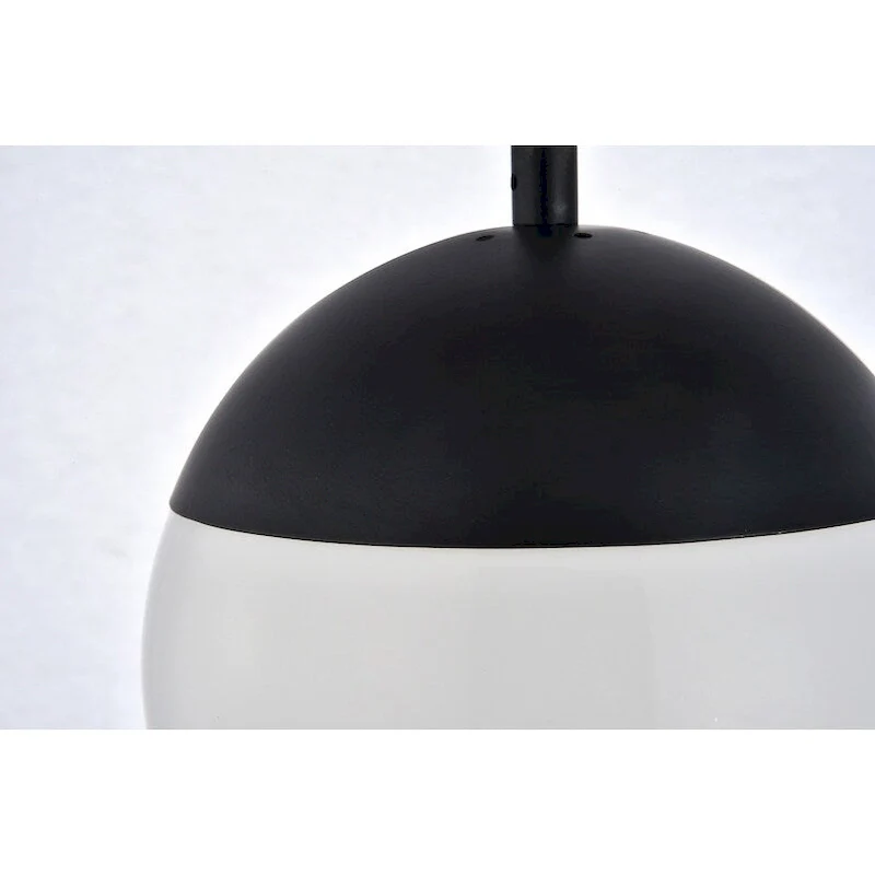 Frosted White Glass 1-Light 8-inch Pendant