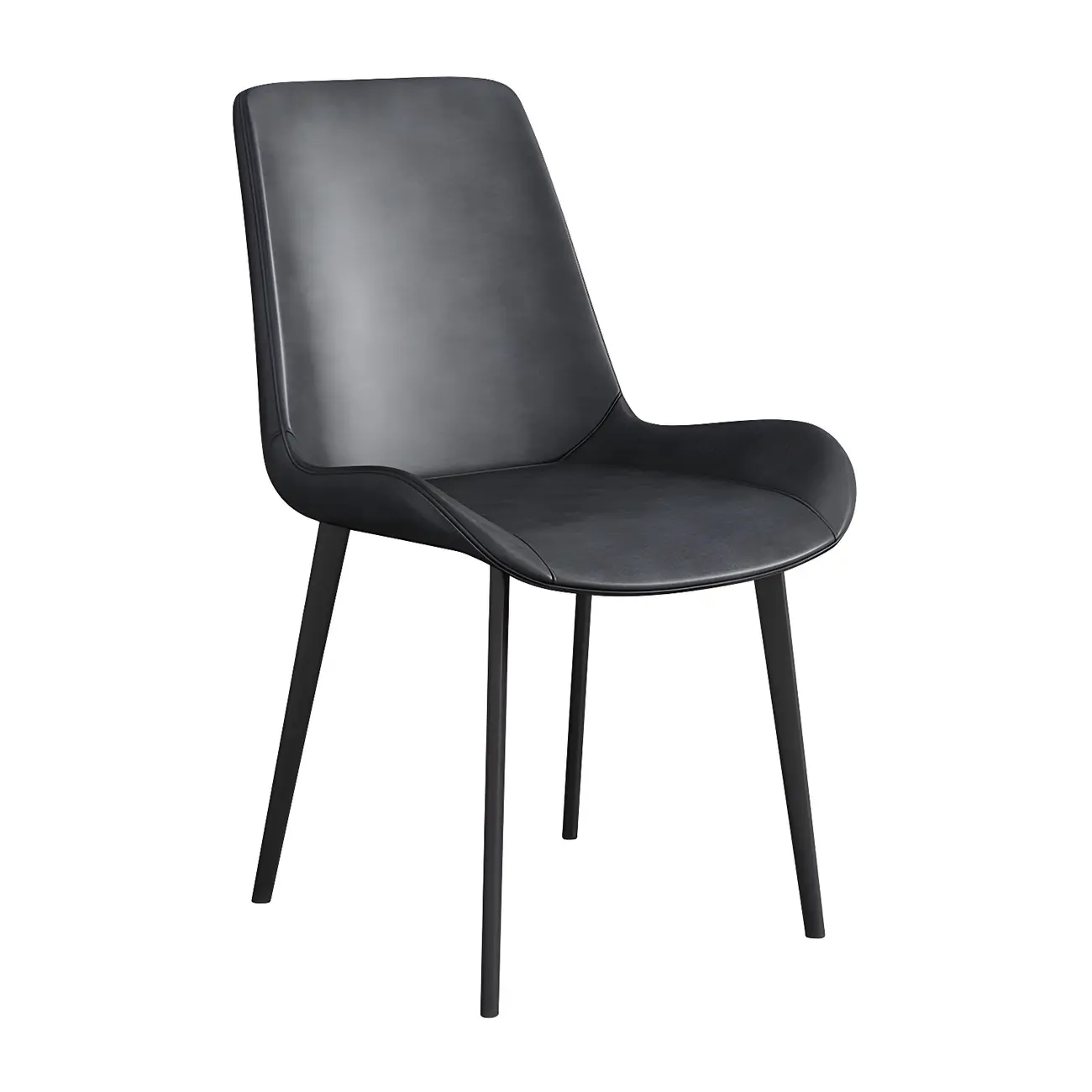 Sloped Armless Leather Upholstered Parsons Dining Chair