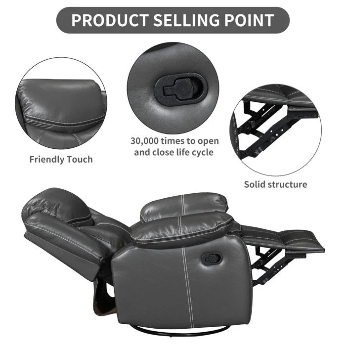 Recliner Rocking Chair With 360 Degree Swivel Recliner