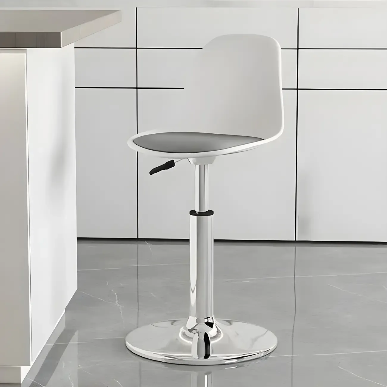Modern Swivel Cushioned Acrylic Bar Stools with Backs