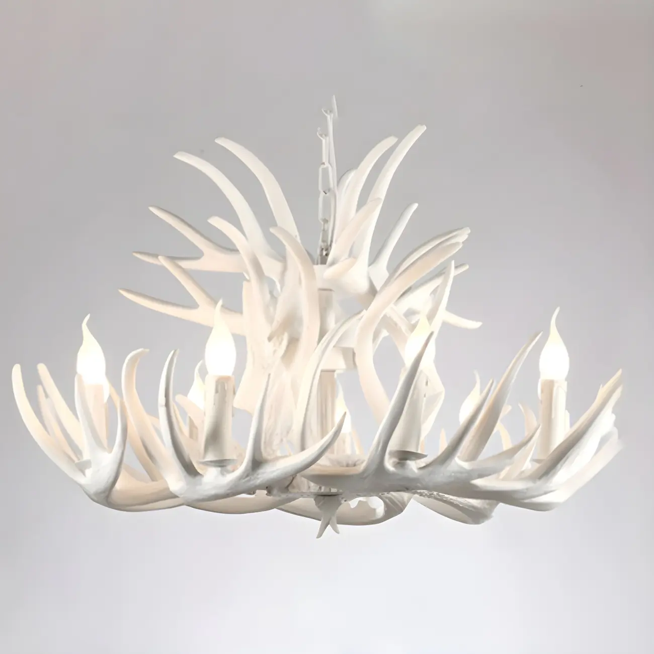 Rustic Large Antler Candelabra Chandelier with 2 Tiers