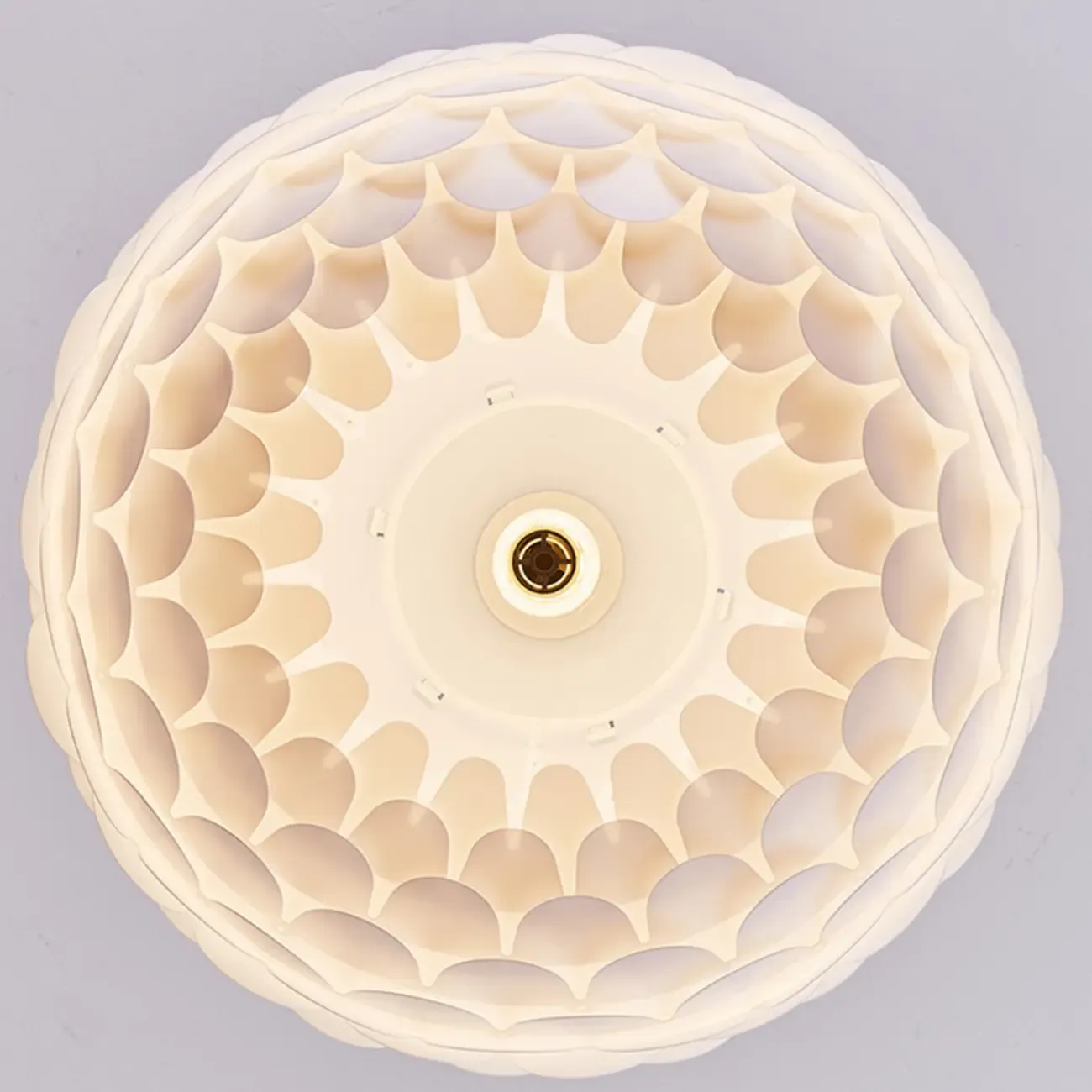 Scalloped White Acrylic Dome Semi Flush Ceiling Light