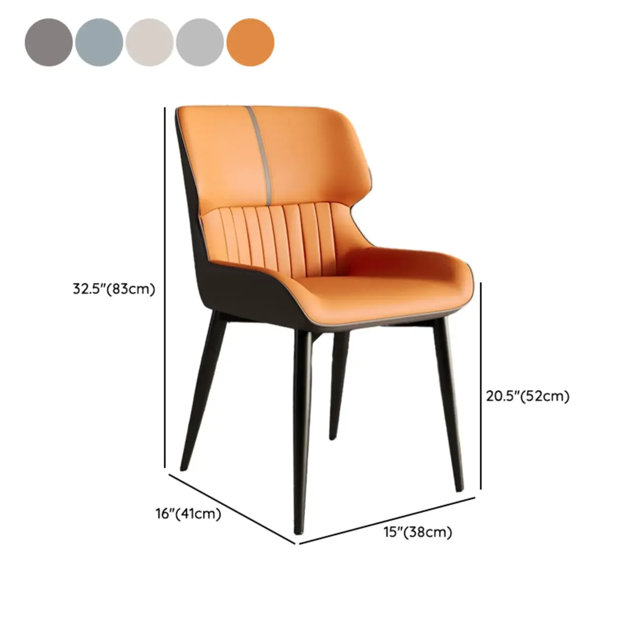 Leather Low Solid Back Armless Dining Side Chair
