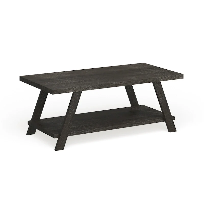 Roundhill Furniture The Gray Barn Cedar Ridge Contemporary Replicated Wood Shelf Coffee Table