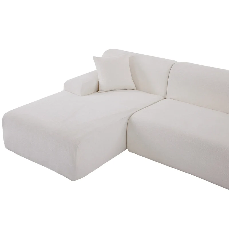 111 Polyester L-Shape Modular Sectional Sofa with High-Density Foam, 27 Deep Seat and Anti-Wrinkle Chenille Fabric