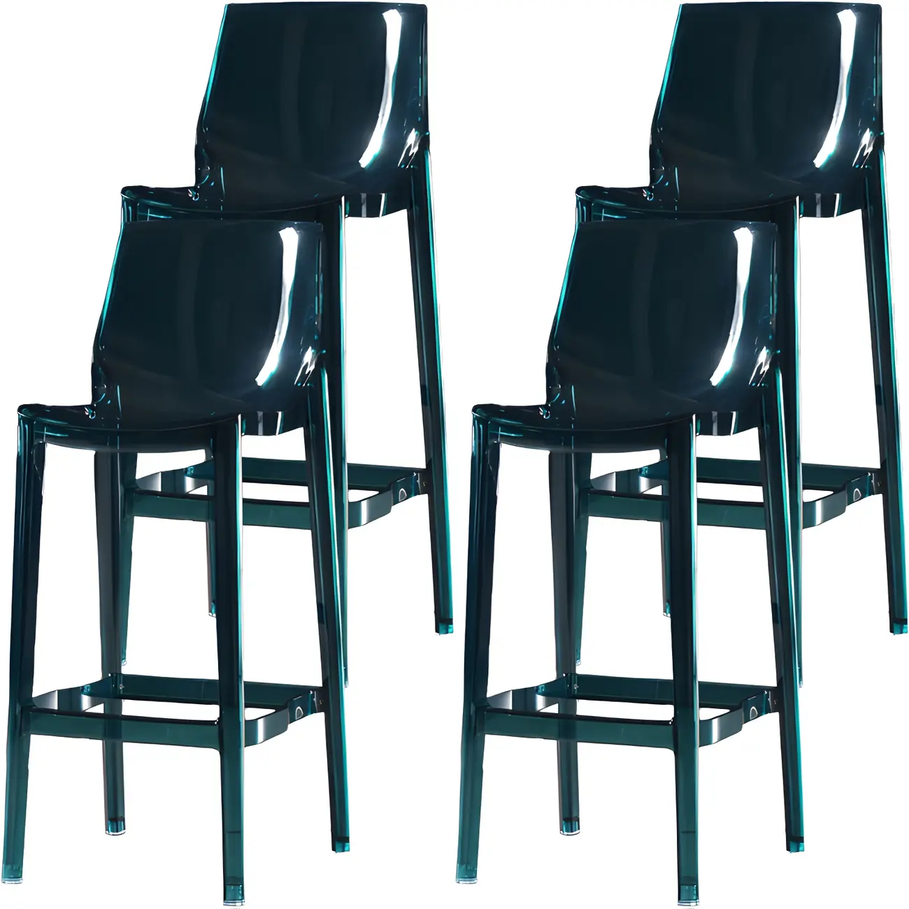 Modern Acrylic Transparent Chic Rectangle Durable Bar Stool