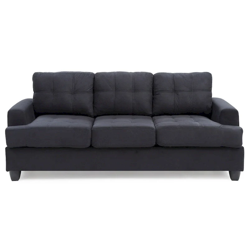 Sandridge 79 in. W Flared Arm Microfiber Straight Sofa - 34L x 79W x 36H